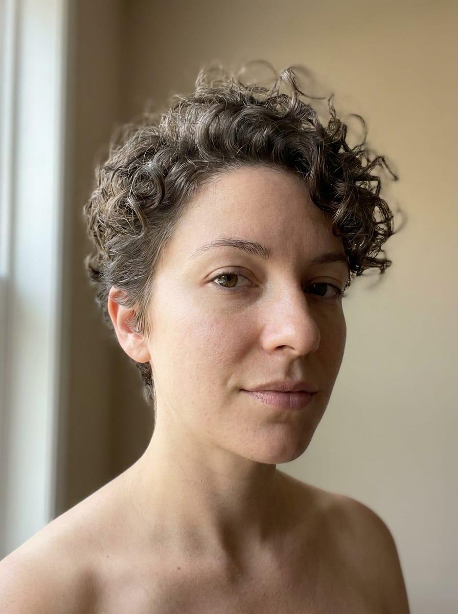 Kurzer Curly Pixie - kurze Lockenfrisur